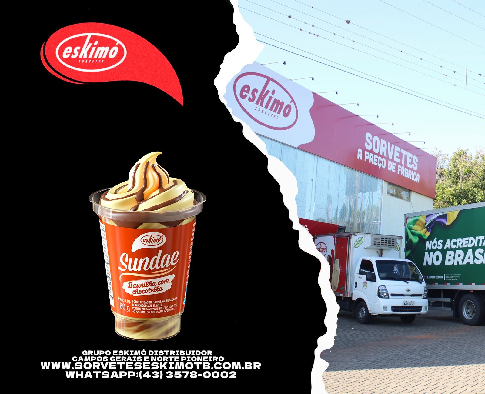 IFOODS Sundae baunilha com chocotela