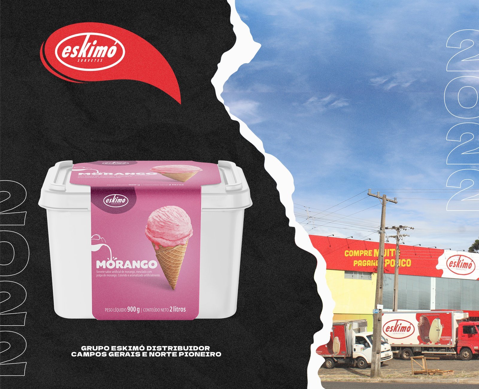 MOCKUP Eskimo Pote 2 Litros Morango 1